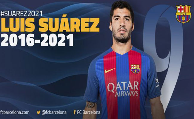 سواريز يجدد عقده مع فريق برشلونة