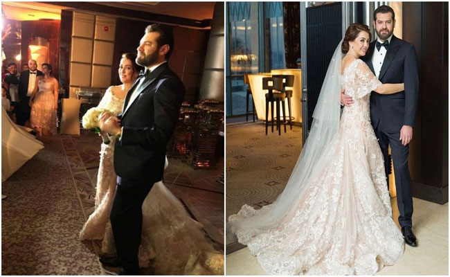 كندة علوش وعمرو يوسف يحتفلان بزفافهما للمرة الثانية بحضور أهل الفن