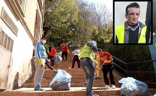 بعد أن كان متطوعون يقودون حملة نظافة في أدراج