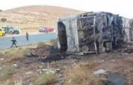 مجزرة مرورية : اصطدام شاحنتين للتبريد يخلف 5 قتلى و مصابين بالقرب من بلدية قلتة سيدي سعد بالأغواط