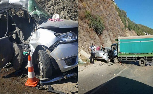 مجزرة مرورية بالبليدة : مقتل عائلة متكونة من الأب و الأم و البنت بعد اصطدام بين سيارة سياحية و شاحنة !