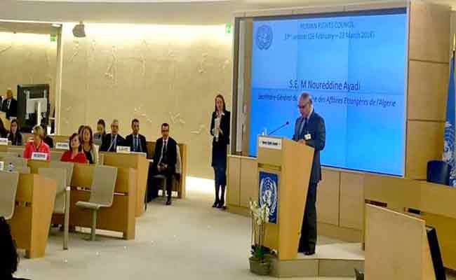 نور الدين عيادي يتطرق بجنيف إلى التقدم الذي حققته الجزائر في مجال ترقية و حماية حقوق الإنسان