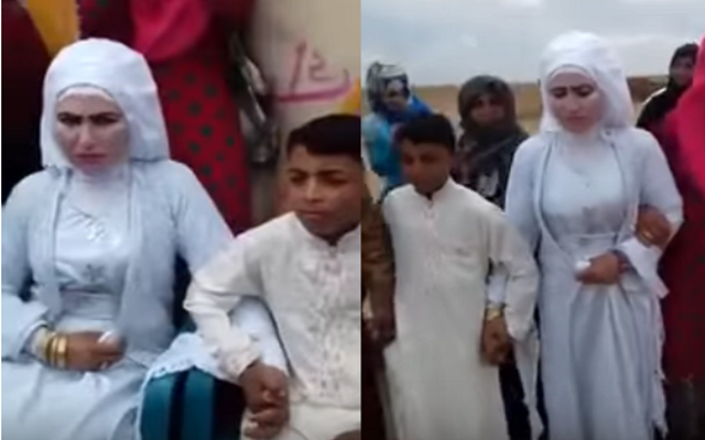 العريس الطفل فرحان والعروس غاضبة من الوضع