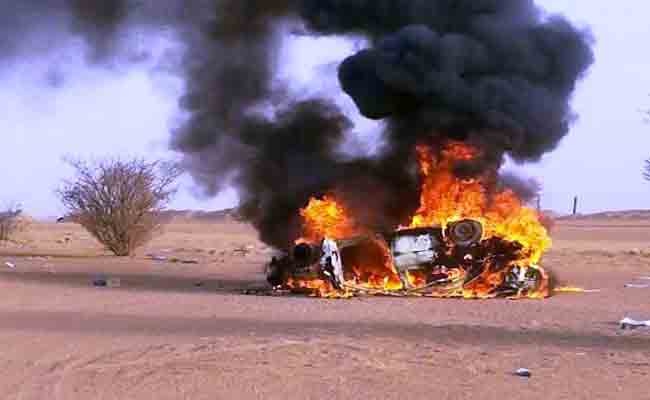 مقتل 4 أشخاصا تفحما داخل سيارة بالجلفة