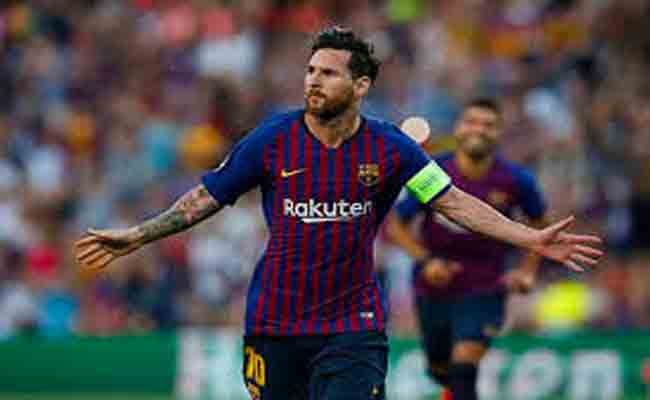 ميسي يقوم برشلونة لسحق اسبانيول
