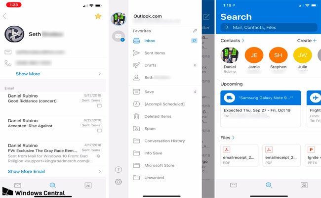 خدمة البريد الإلكتروني Outlook على iOS في حلة جديدة ووصول الوضع الليلي