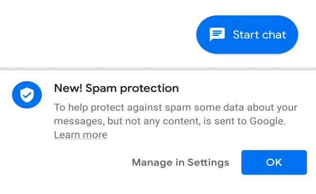ميزة تحديد Spam بدأت على أندرويد ماسج