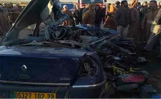 وفاة 3 أشخاص من عائلة واحدة في حادث مرور بالمسيلة
