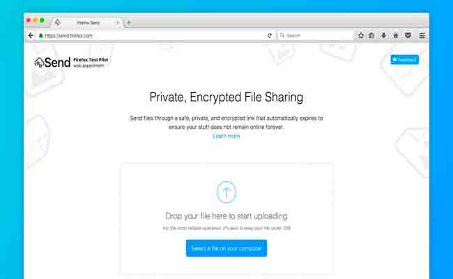 قم بإرسال ملفات بحجم 2.5 جيجا بايت مجانا عبر FireFox Send