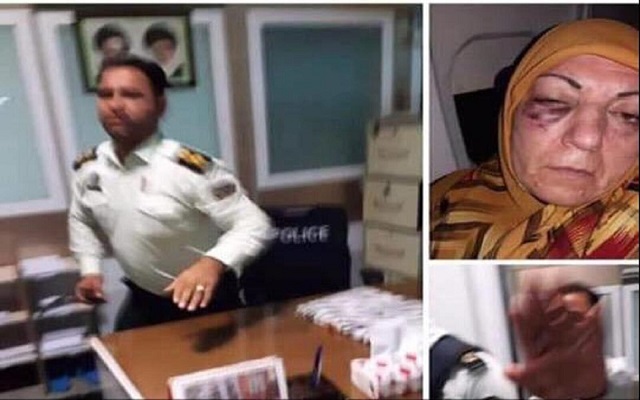 في مطار إيراني ضابط يعتدي بوحشية على عراقية مسنة