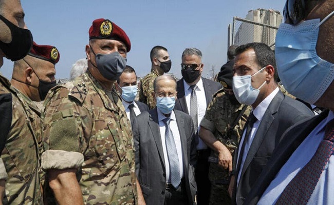 رئيس لبنان انفجار بيروت لا يزال مجهولا