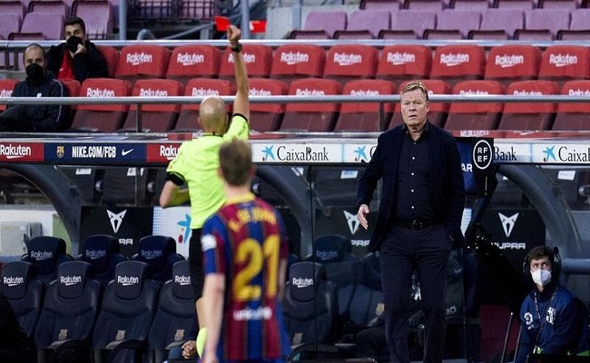 إيقاف كومان مدرب برشلونة...
