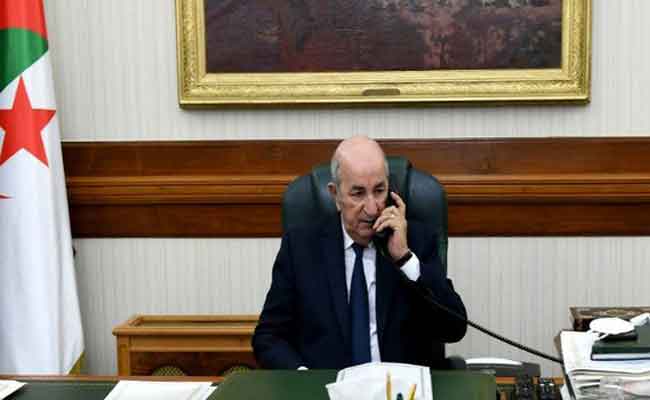 تبون يجري محادثات هاتفية مع نظيره الفرنسي