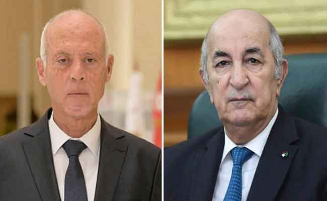 تبون يتلقى رسالة شكر هاتفية من نظيره التونسي
