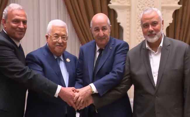 تبون يجمع محمود عباس و اسماعيل هنية بعد فتور دام سنوات