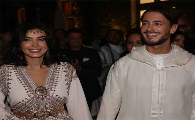 سعد لمجرد يدخل الفقص الذهبي وعروسه تتألق بالقفطان المغربي...