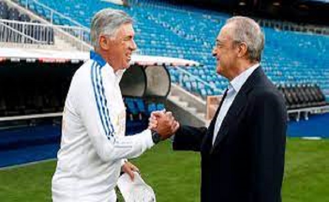 بيريز يريد بقاء أنشيلوتي وتعزيز تشكيلة ريال مدريد...