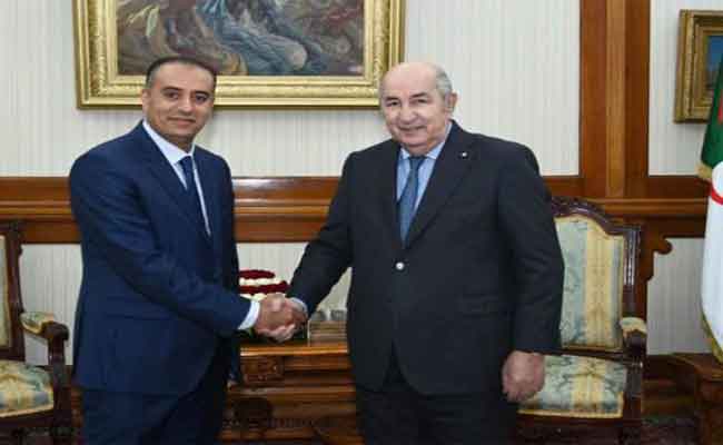 استقبال تبون للرئيس الجديد للاتحاد الجزائري لكرة القدم