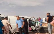 ارتفاع عدد ضحايا حادث مرور أولاد جلال إلى 8 وفيات
