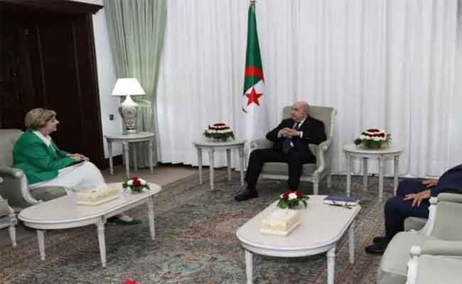 استقبال تبون السفيرة الأمريكية بالجزائر...