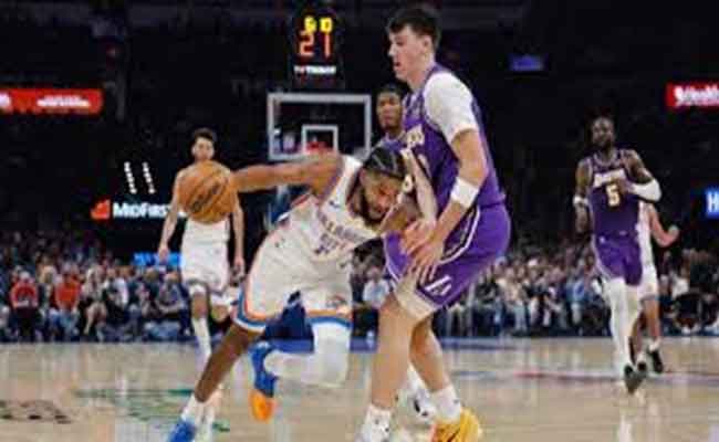 NBA...ثاندر يسحق ليكرز في دوري كرة السلة الأمريكي